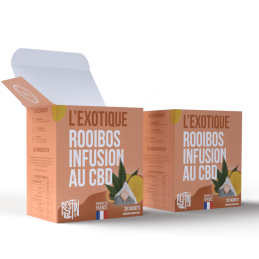 Infusion Bio CBD Rooibos L'Exotique – Boîte de 20 infusettes pour la détente