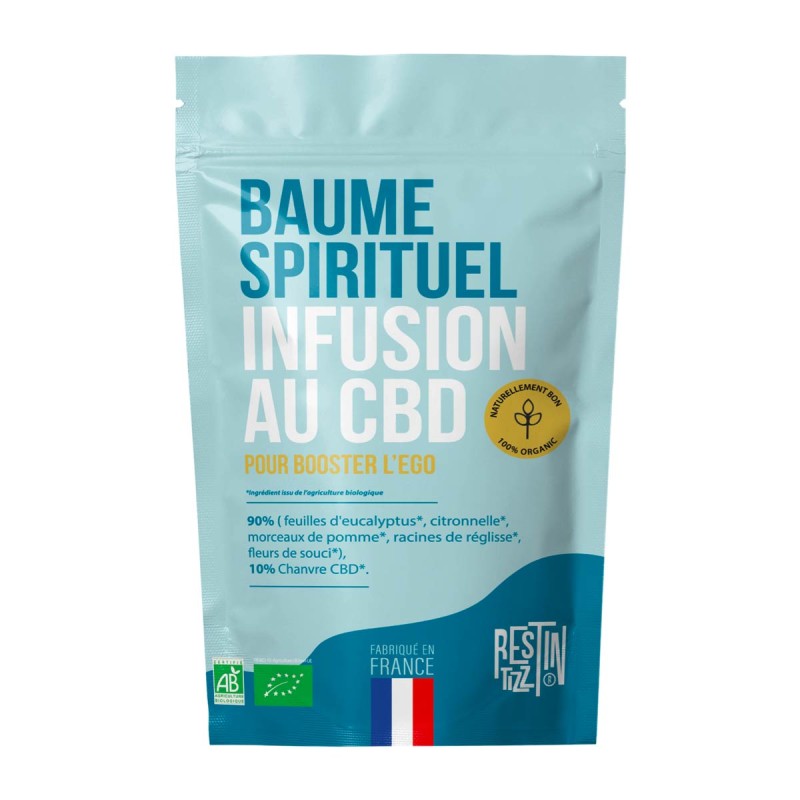 Infusion Bio au CBD Baume Spirituel – Thé aux feuilles de chanvre et plantes biologiques