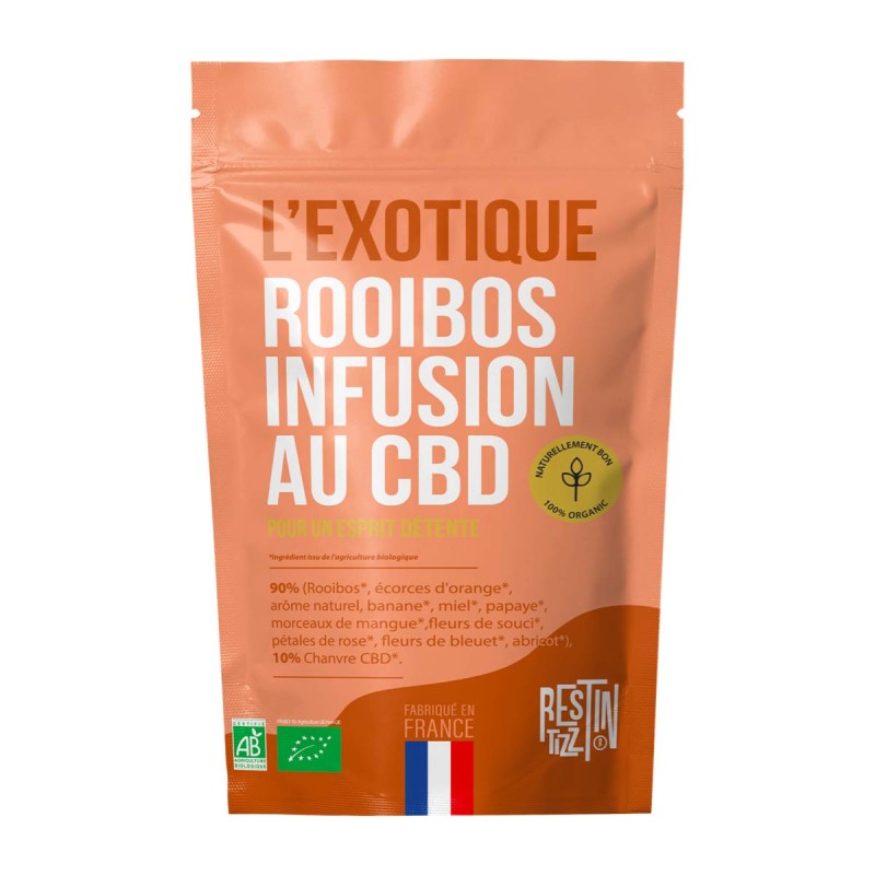 Infusion Rooibos L'Exotique Bio au CBD - Mélange naturel de chanvre et fruits exotiques