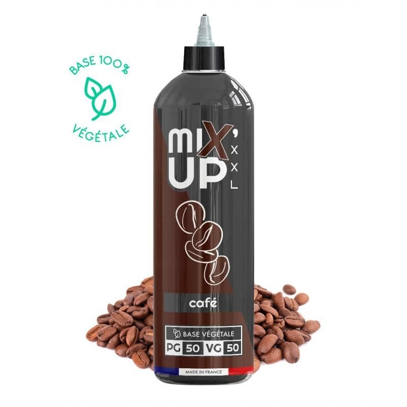 E-Liquide CBD MIXUP XXL Café 1L, base végétale sans nicotine, goût arabica