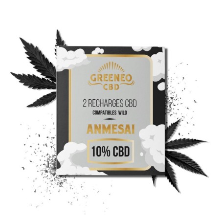 Pack de 2 cartouches Amesai pour Pods Greeneo - 2 ml e-liquide CBD avec résistance 1,6 ohm