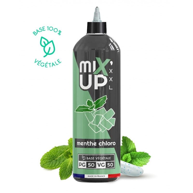 E-Liquide MIXUP XXL 1L Menthe Chlorophylle - Base 100% Végétale pour vapoteurs