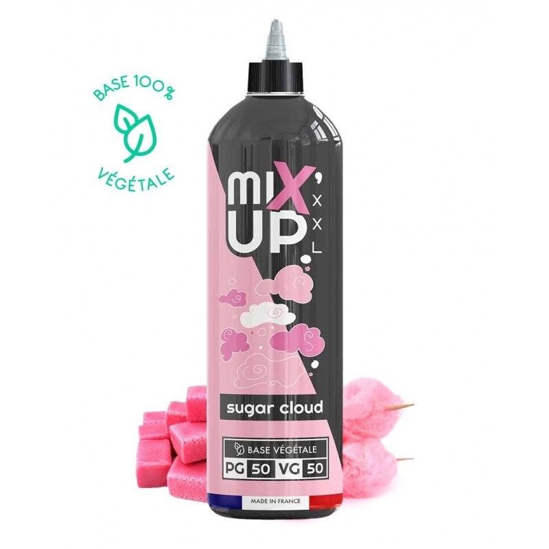 E-Liquide MixUp XXL 1L Base 100% Végétale goût Bubble Gum et Barbe à Papa