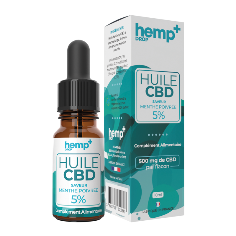 Huile CBD 10ml Menthe Poivrée - CBD Tranquille - Huile sublinguale naturelle