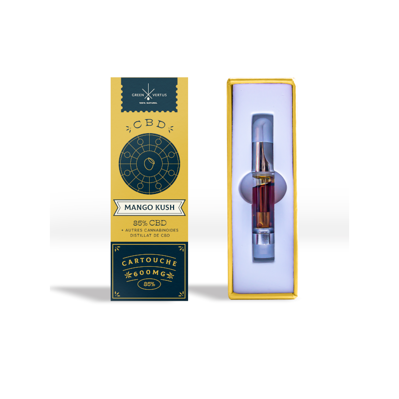 Cartouche CBD Mango Kush 1ML pour Vape Pen Green Vertus recharge