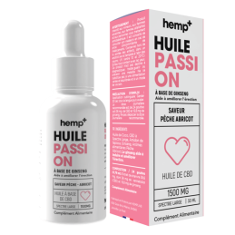 Huile CBD Passion 30ml - Hemp+ avec saveur fruitée, qualité premium, 1500mg de CBD