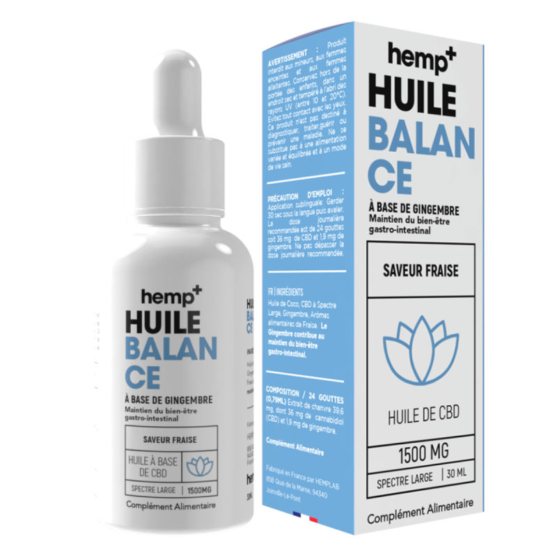 Huile CBD 30ml Balance Hemp+ - Relaxation et Équilibre naturel