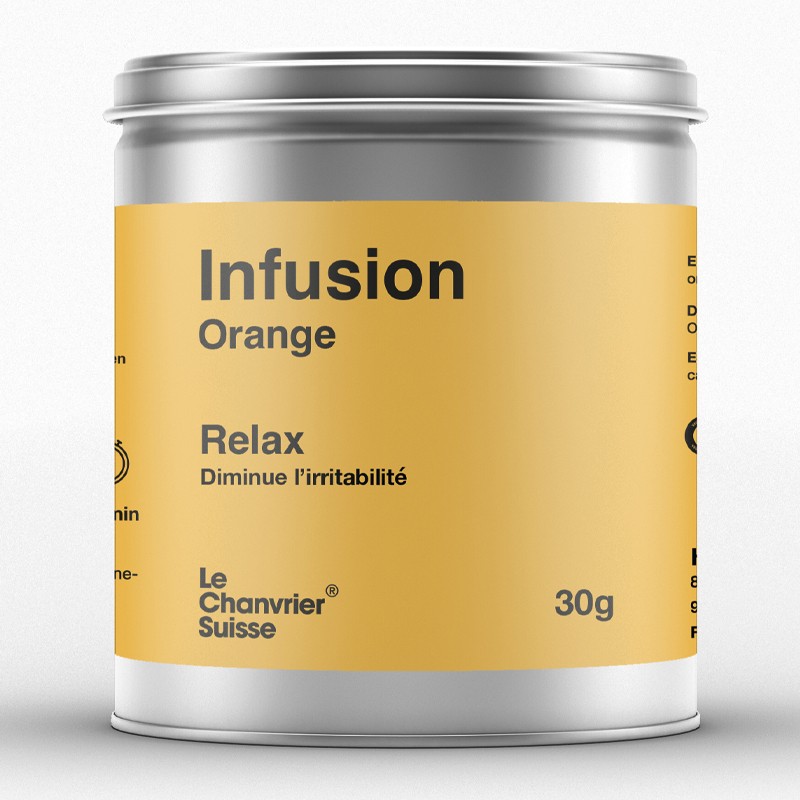 Infusion au CBD goût orange naturelle pour relaxation et bien-être