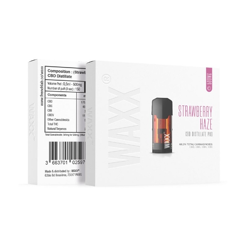 Pod Waxx Maxx Strawberry Haze CBD Recharge - Saveur Fruité