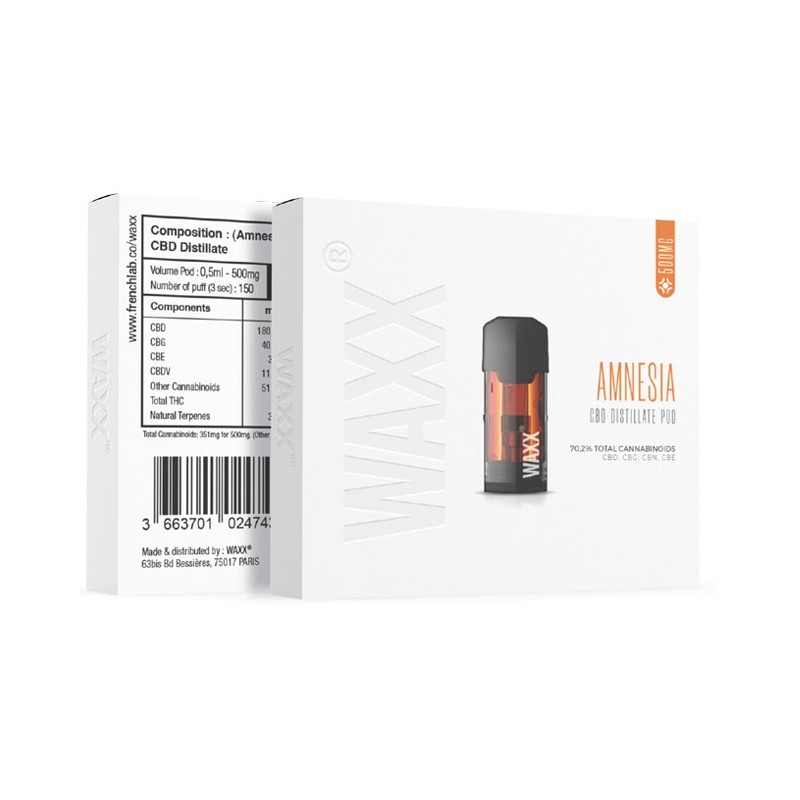 Waxx Maxx Pod Amnesia - Pod CBD 300mg saveur Amnesia