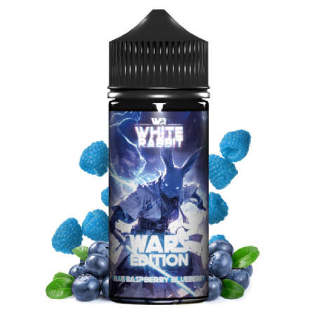 E-liquide Wars Edition Blue Raspberry Blueberry 100 ml White Rabbit, saveurs framboise bleue et myrtille, sans nicotine