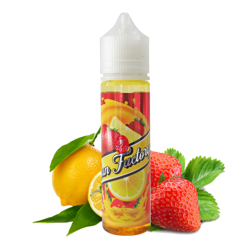 E-liquide Sunny 50ml Sun Factory aux saveurs fraise sucrée et citron acidulé