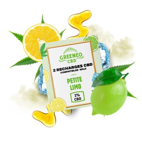 Recharge Petite Limo CBD 1% – cartouches e-liquide saveur citron pour pod Greeneo