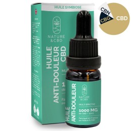 Huile Anti-douleur au CBD Symbiose - 10% ou 20% CBD avec ortie, reine des prés et huile de coco bio