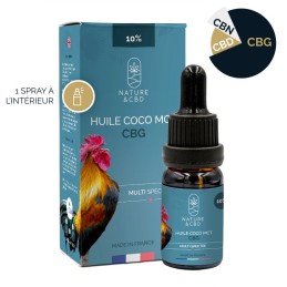 Huile CBG Coco MCT 10% - Sublinguale à large spectre, riche en CBG, CBD et CBN