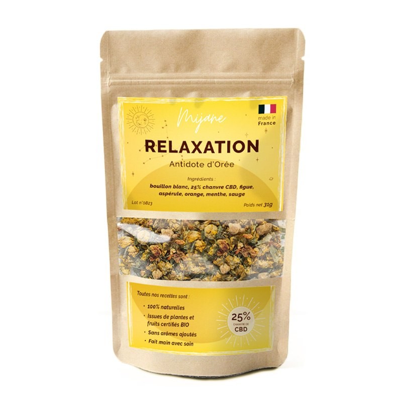 Infusion L'Antidote d'Orée CBD pour relaxation, fleurs de CBD et plantes naturelles