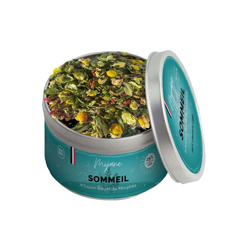 Infusion sommeil Rituel de Morphée - Tisane CBD, plantes bio et fruits secs pour détente