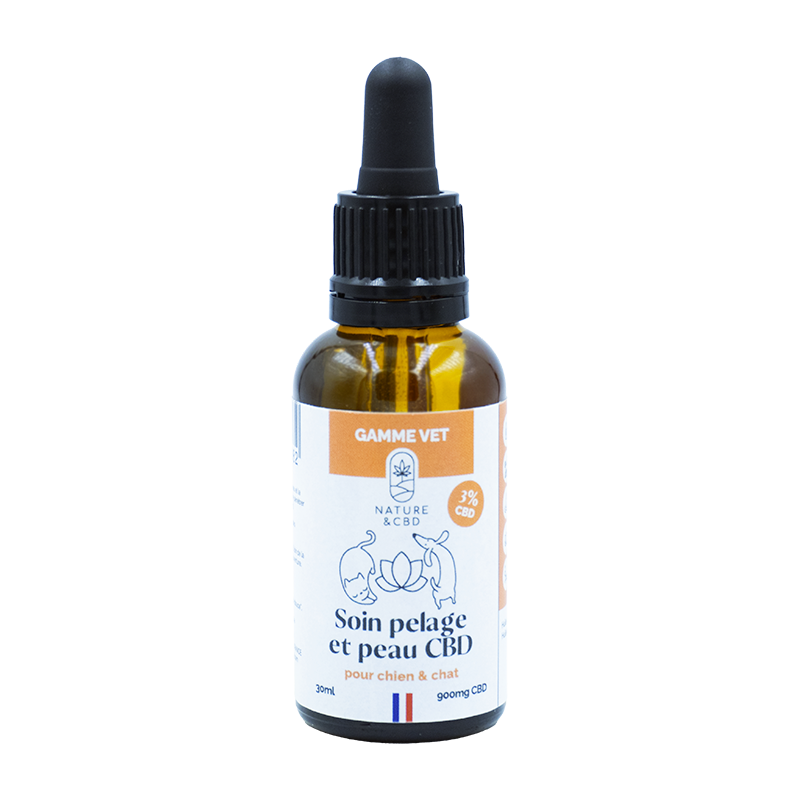 Soin peau et pelage CBD 3% pour chiens et chats - Hydratation & Réparation