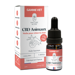 Huile CBD 5% pour animaux - Chien et chat avec huile de saumon et CBD - Nature & CBD