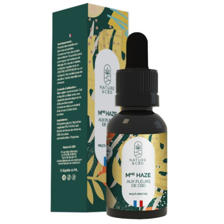 E-liquide CBD Mme Haze aux arômes floraux et citronnés, riche en terpènes naturels