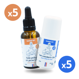 Pack soin pour animaux - Huile peau et pelage 3% et soin coussinets 6% au CBD