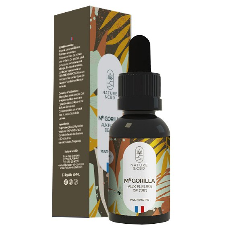 E-liquide CBD Mr Gorilla aux fleurs de chanvre - Odeurs terreuses et résineuses