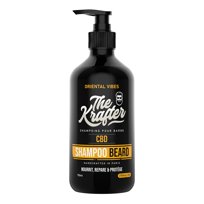 Shampoing pour barbe au CBD Oriental Vibes 750 ml - Soin à l'huile d'amande douce et karité