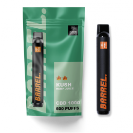 Puff CBD Barrel Kush 600 bouffées, saveur chanvre authentique - Marie Jeanne