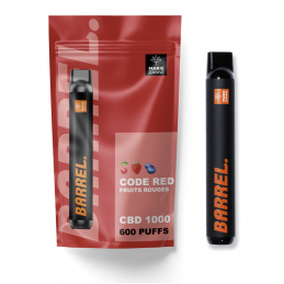 Puff CBD Barrel Code Red 600 bouffées - Saveur fruits rouges - Marie Jeanne