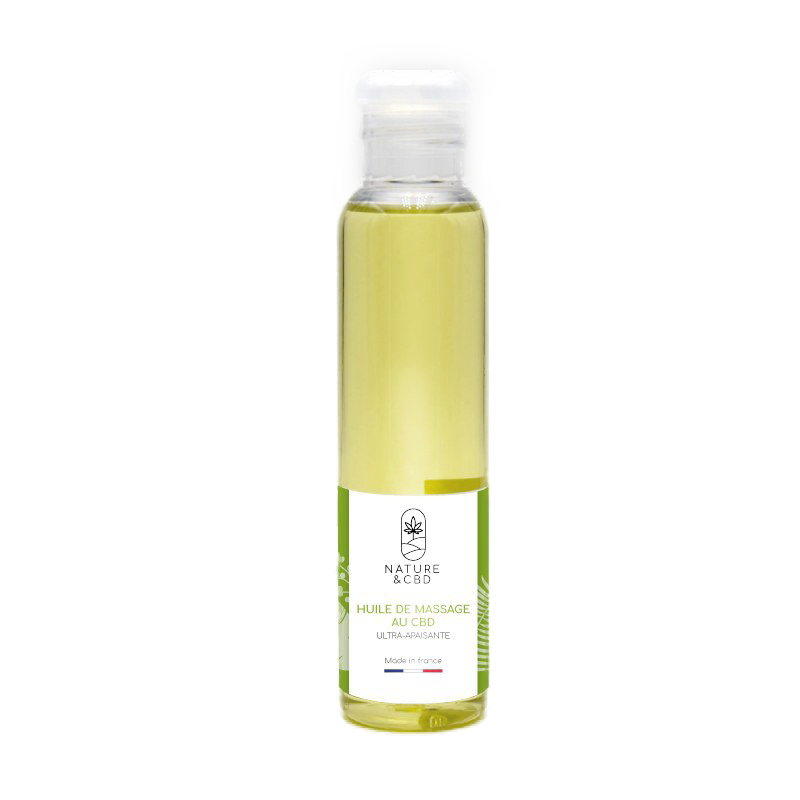 Huile de massage au CBD 300 mg - Hydratation et relaxation avec notes d'agrumes