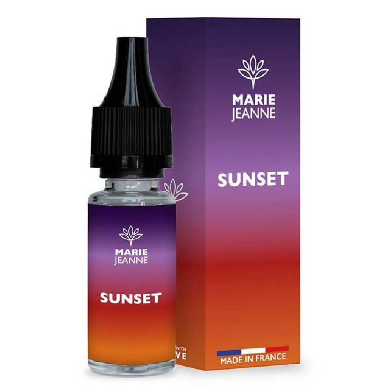 E-liquide CBD Sunset aux saveurs de melon, ananas et pêche - Vape fruitée et sucrée de Marie Jeann