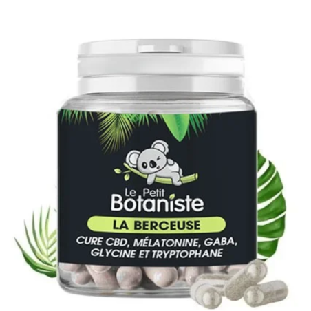 Gélules CBD et Mélatonine La Berceuse pour le sommeil, boîte de 30 capsules, 50mg de CBD par gélule