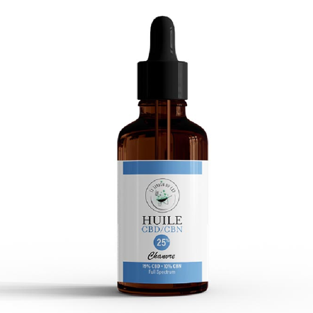 Huile de CBN Bio saveur chanvre, cannabidiol et cannabinol, relaxation naturelle