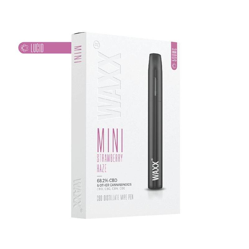 Vape Pen Waxx Strawberry Haze avec 68,2% de cannabinoïdes, saveurs sucrées de fraise - CBD Tranquille