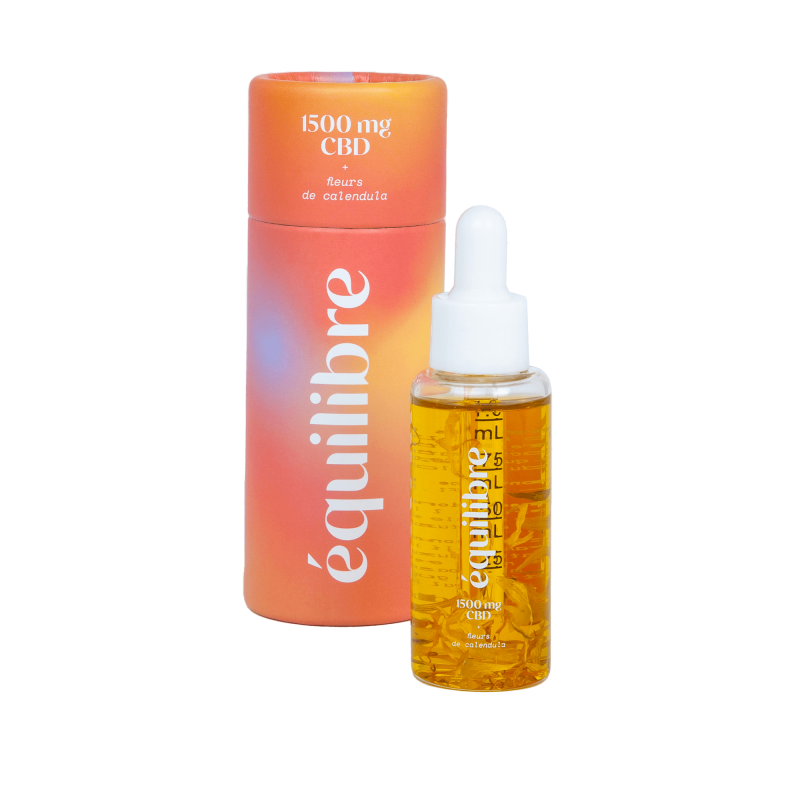 Huile CBD 1500mg avec fleurs de calendula ÉQUILIBRE® – Full spectrum