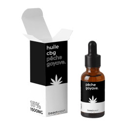 Huile CBG MCT Coco Bio saveur Pêche Goyave 10ml SeedWell®, sans THC, fabrication française